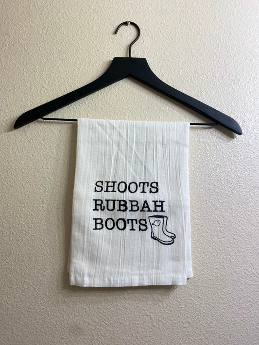 Shoots Rubbah Boots Tea Towel